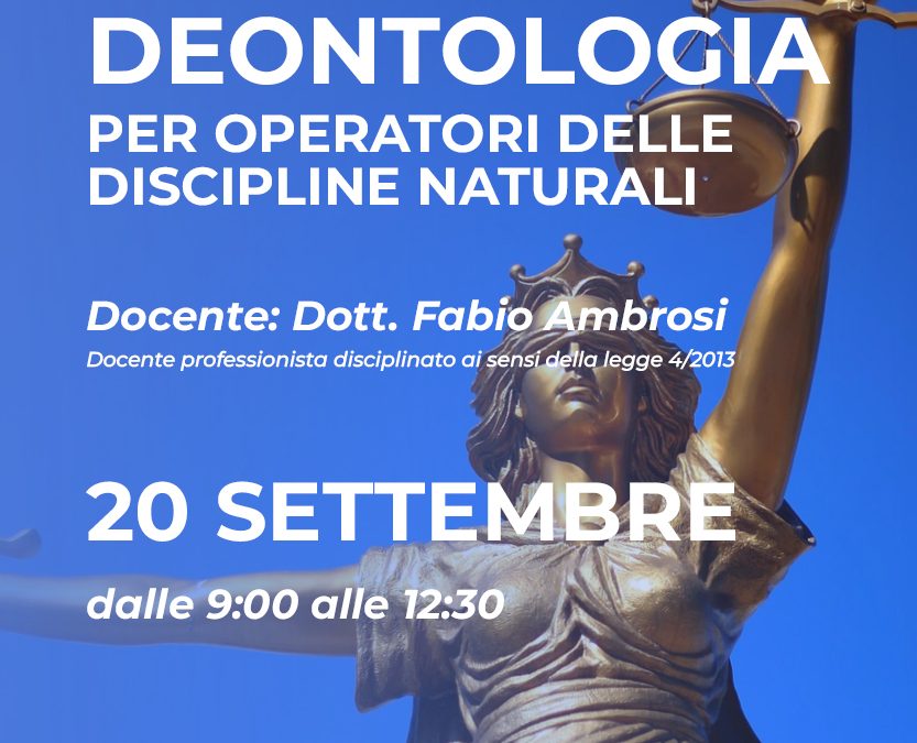 DEONTOLOGIA per Operatori delle Discipline Naturali